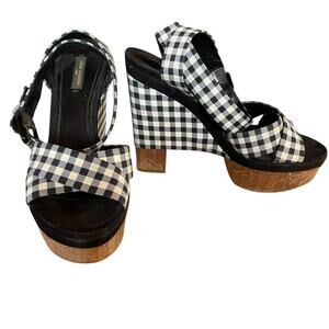 Louis Vuitton Navy Gingham Sandals